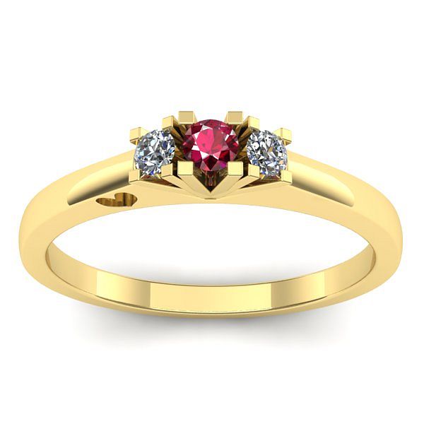 Inel de logodna cu rubin rotund