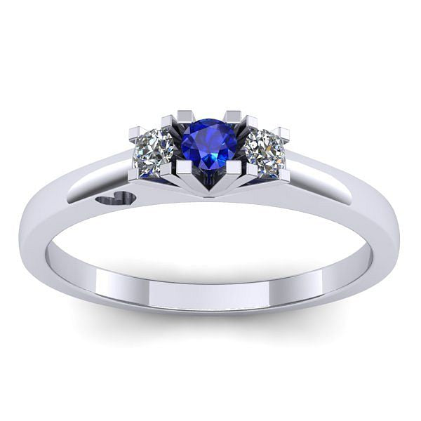 Inel logodna cu safir rotund