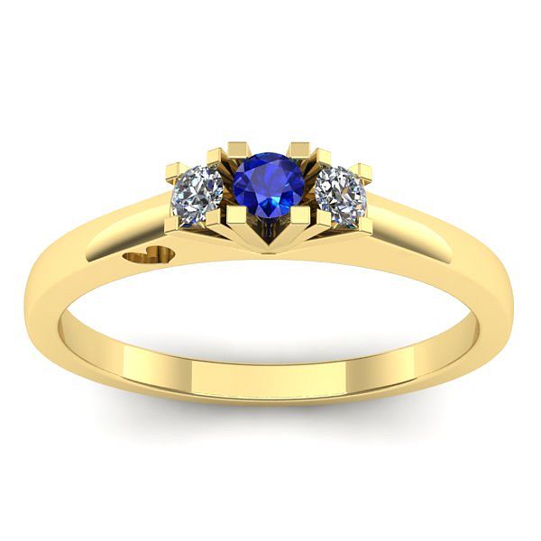 Inel logodna cu safir rotund