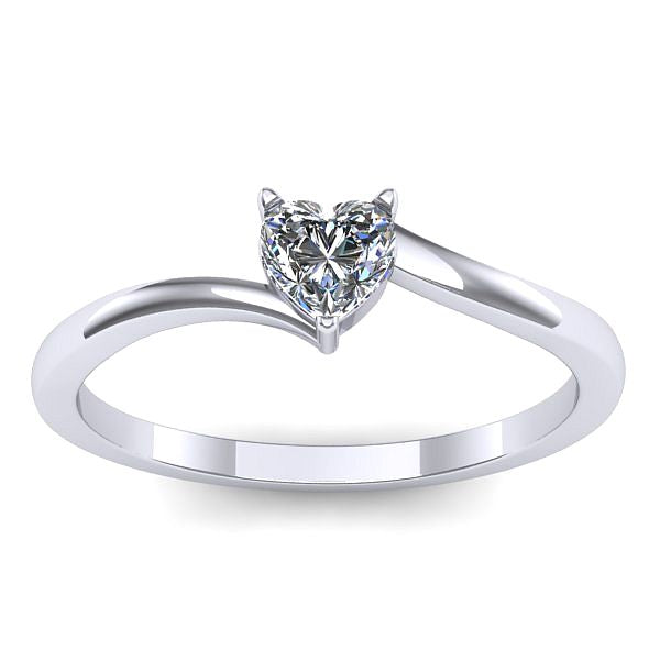 Inel logodna cu diamant inima
