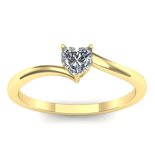 Inel logodna cu diamant inima