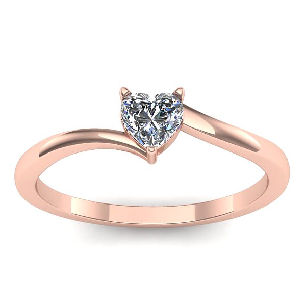 Inel cu diamant inima