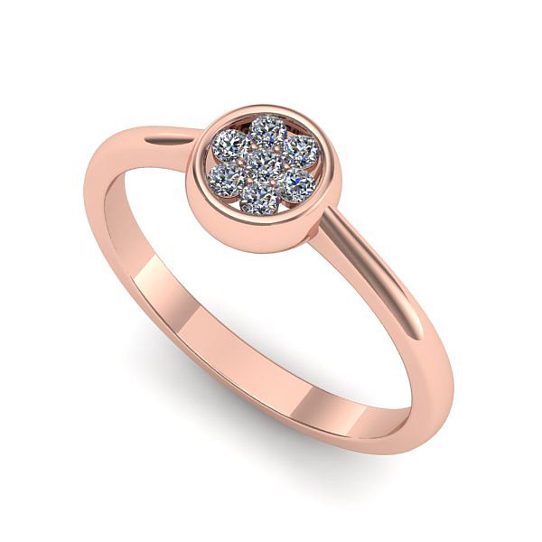 Inel logodna din aur roz cu diamant