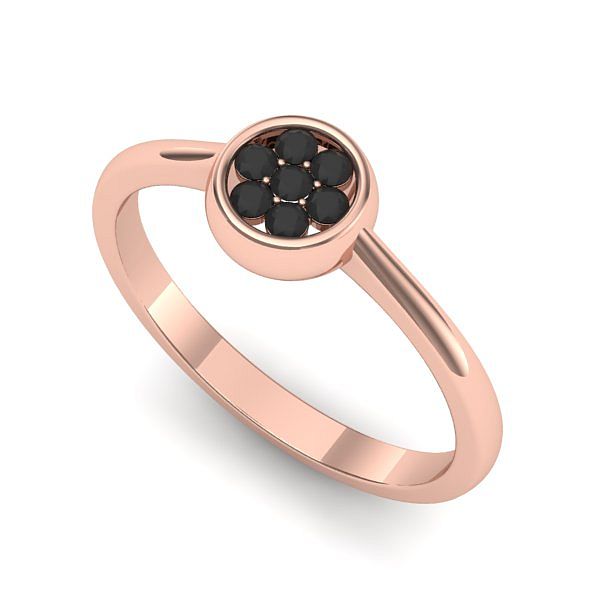Inel din aur roz cu diamant negru