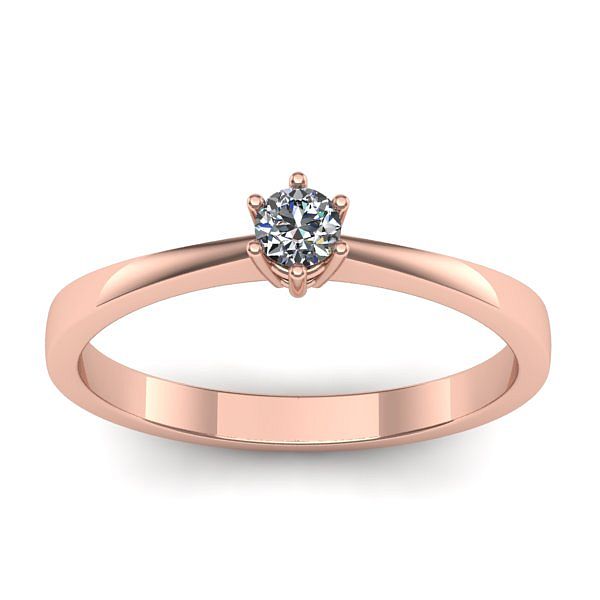 Inel cu diamant rotund