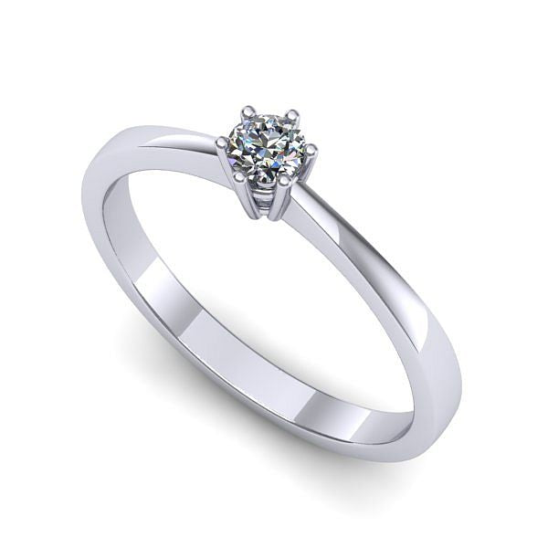 Inel de logodna din aur alb cu diamant