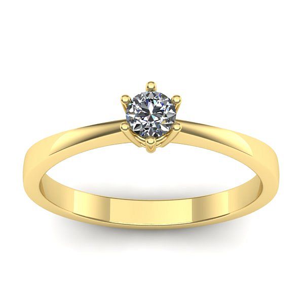 Inel cu diamant rotund