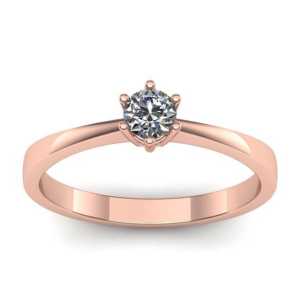 Inel logodna cu diamant rotund