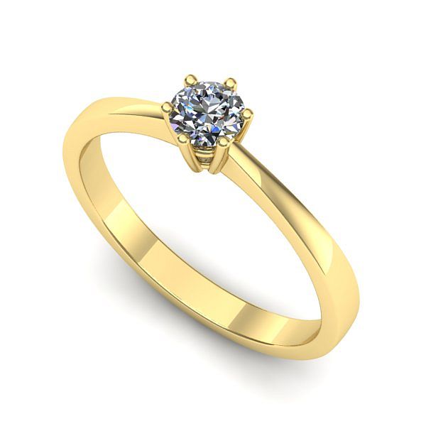 Inel logodna din aur galben cu diamant