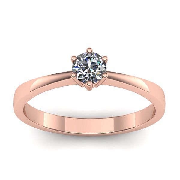 Inel cu diamant rotund