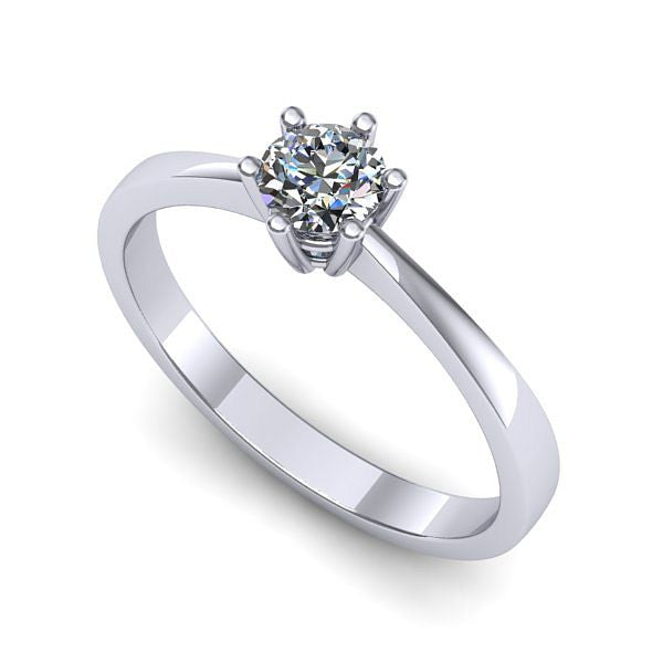 Inel de logodna din aur alb cu diamant