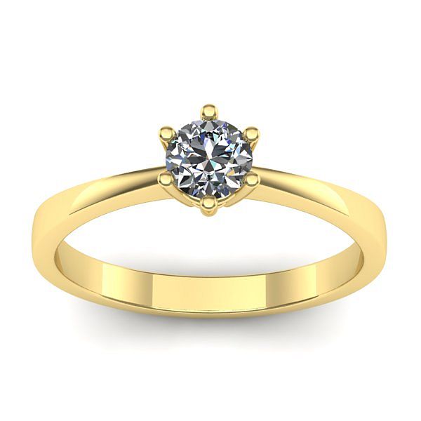 Inel cu diamant rotund