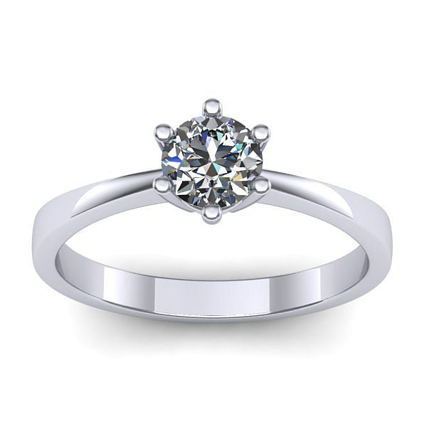 Inel logodna cu diamant rotund