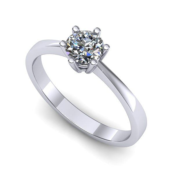 Inel logodna din aur alb cu diamant