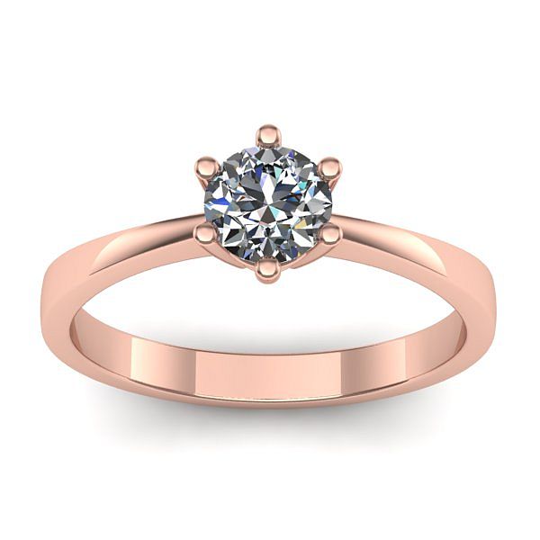 Inel cu diamant rotund