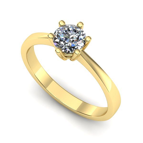 Inel logodna din aur galben cu diamant