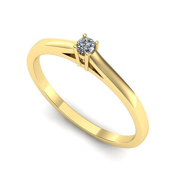 Inel din aur galben cu diamant