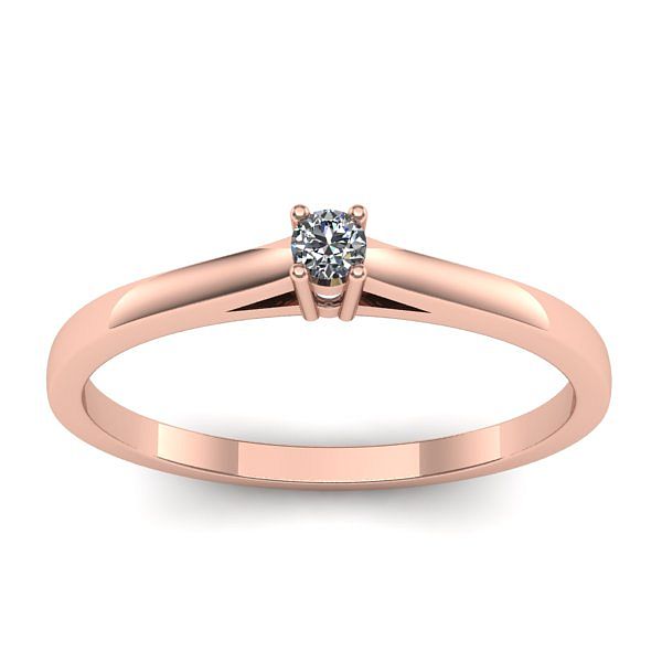 Inel cu diamant rotund