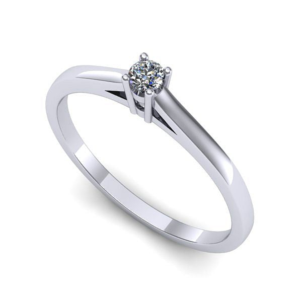 Inel logodna din aur alb cu diamant