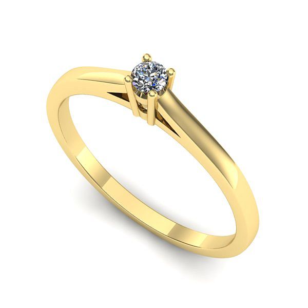 Inel de logodna din aur galben cu diamant