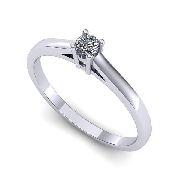 Inel logodna din aur alb cu diamant