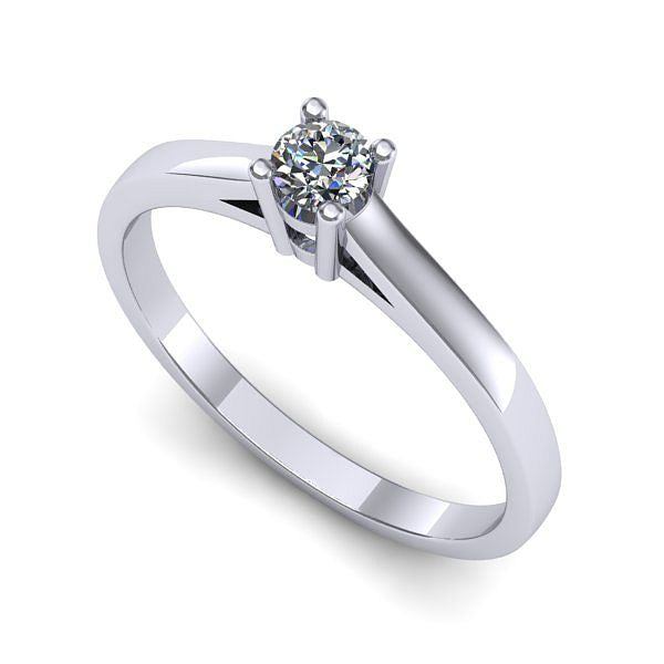 Inel de logodna din aur alb cu diamant