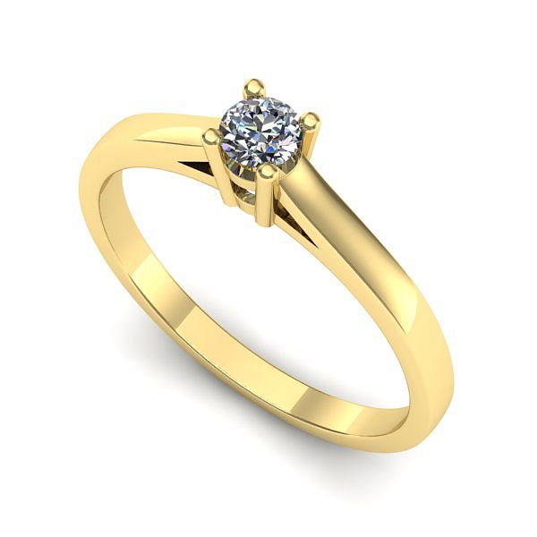 Inel logodna din aur galben cu diamant