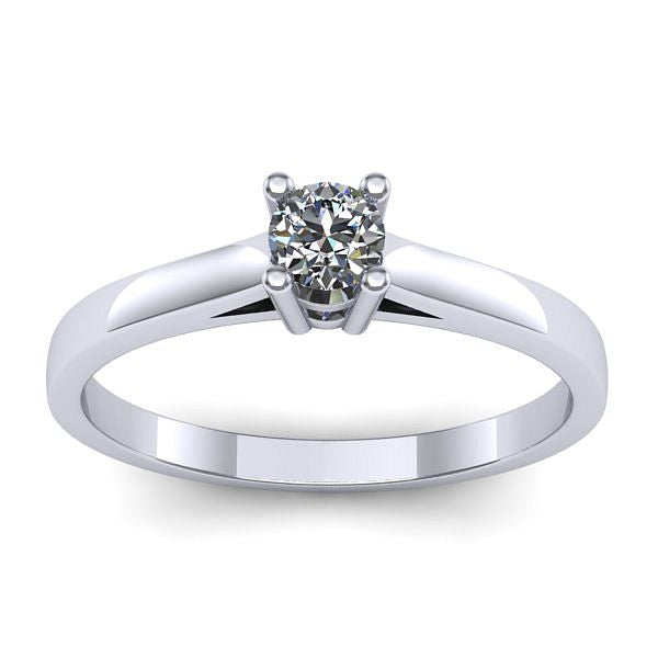 Inel logodna cu diamant rotund