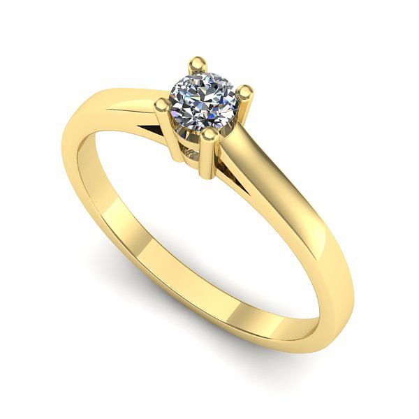 Inel de logodna din aur galben cu diamant