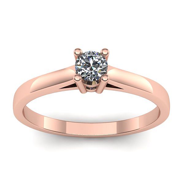 Inel cu diamant rotund