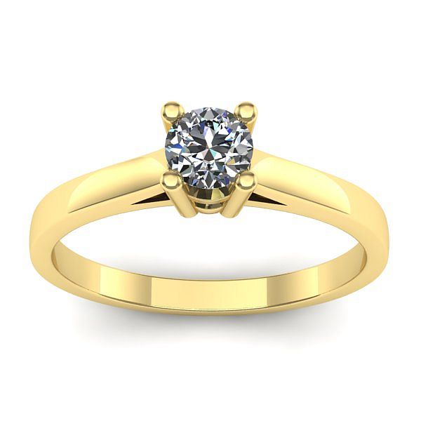 Inel cu diamant rotund