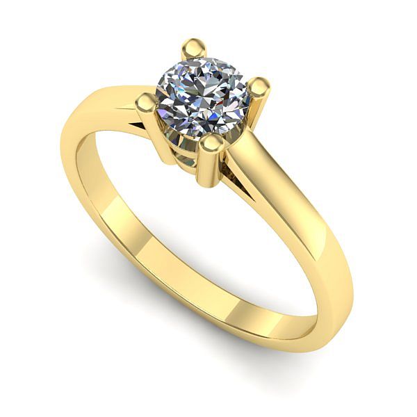 Inel logodna din aur galben cu diamant