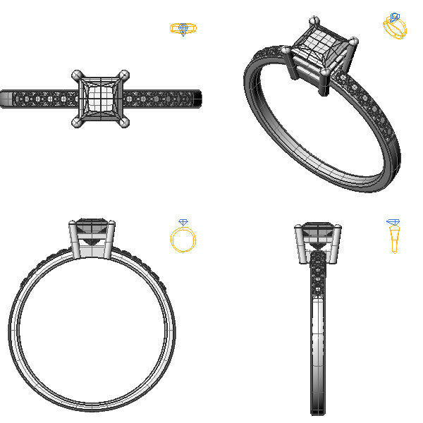 Inel logodna sidestone cu safir roz