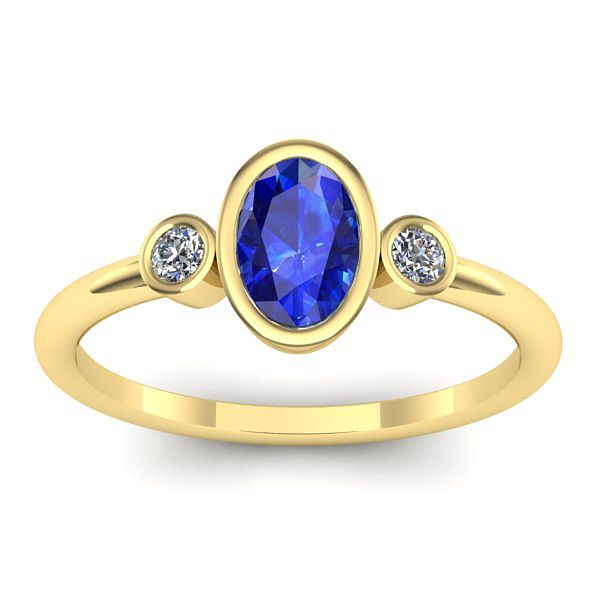 Inel cu safir oval