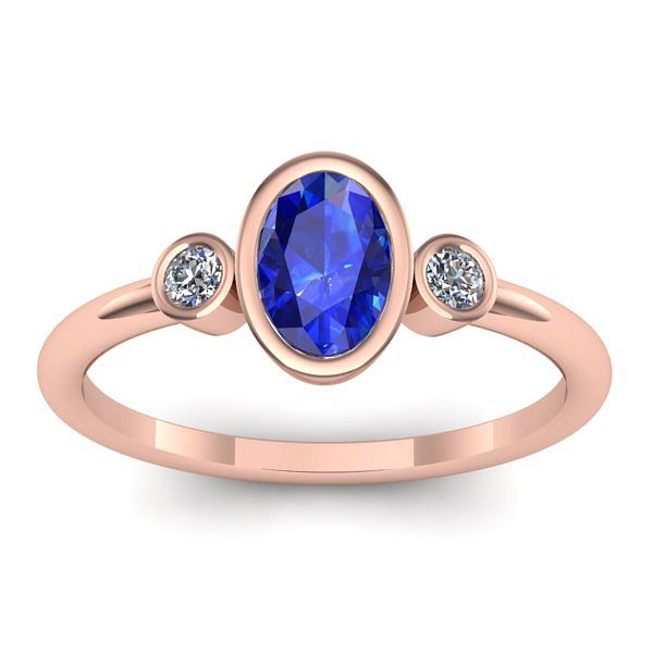 Inel logodna cu safir oval