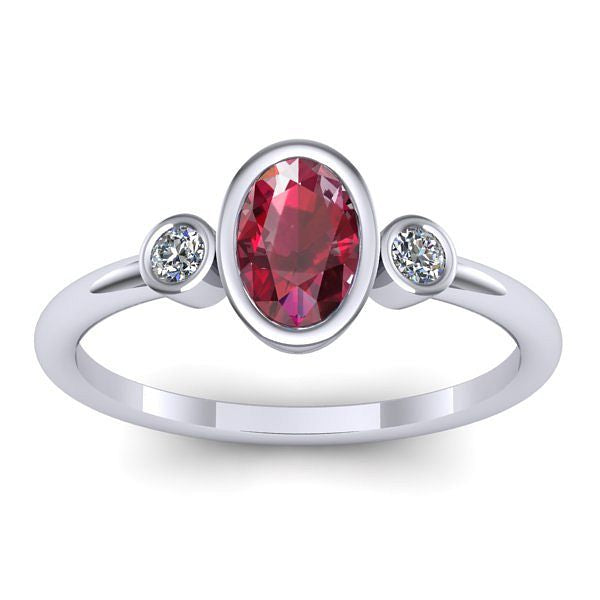 Inel cu rubin oval