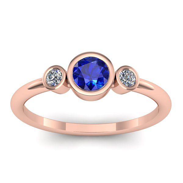 Inel logodna cu safir rotund