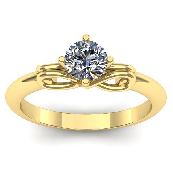 Inel cu diamant rotund