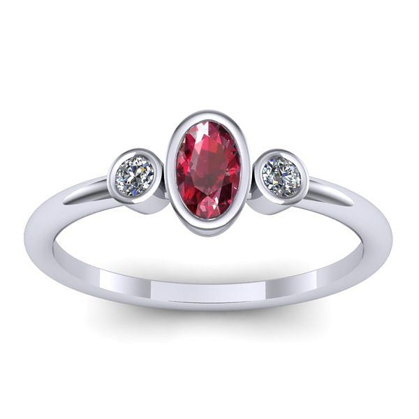 Inel cu rubin oval