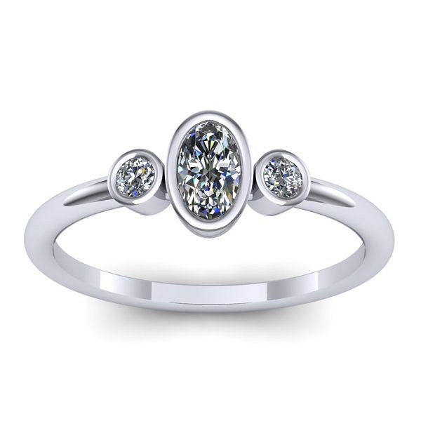 Inel de logodna cu safir alb oval