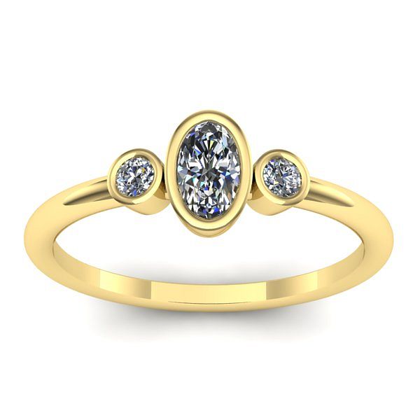 Inel cu safir alb oval