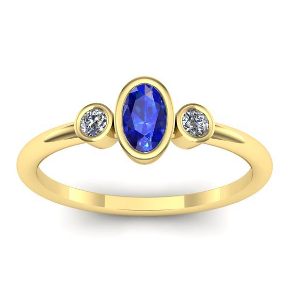 Inel logodna cu safir oval