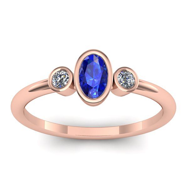 Inel de logodna cu safir oval