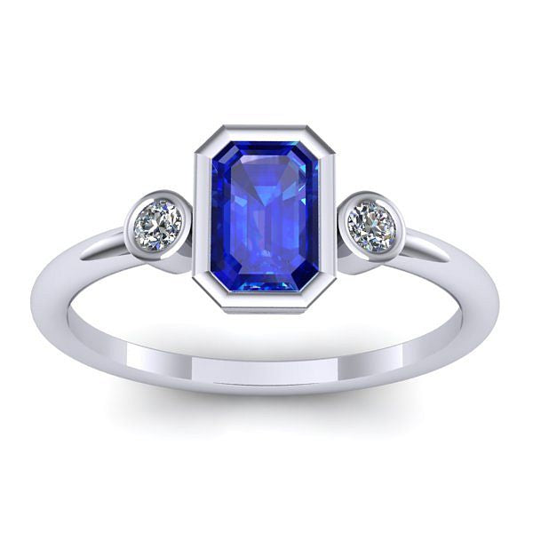 Inel de logodna cu safir dreptunghiular