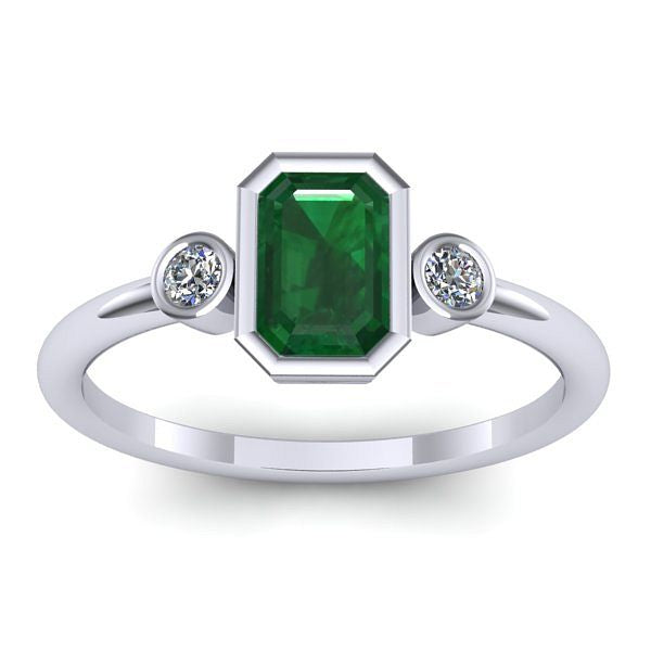 Inel cu smarald dreptunghiular