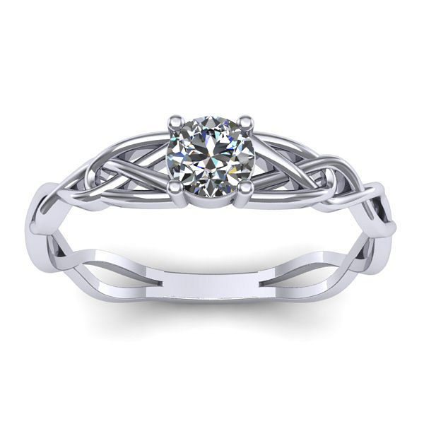 Inel cu diamant rotund