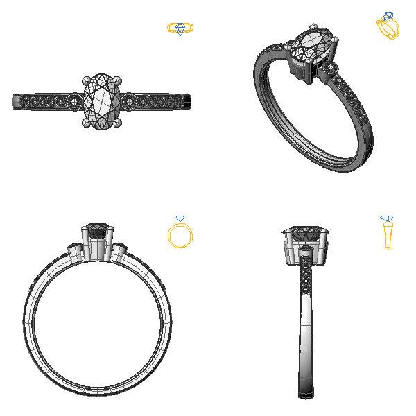 Inel logodna sidestone cu smarald