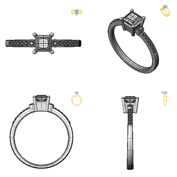 Inel de logodna sidestone cu tanzanit