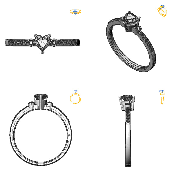 Inel sidestone cu topaz blue