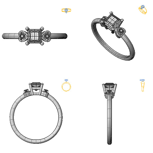 Inel logodna 3stone cu diamant de laborator